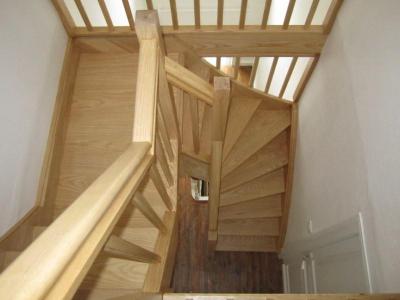 Escalier bois 2 quarts tournant sur mesure