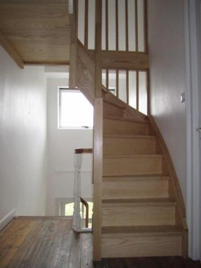 Escalier bois 2 quarts tournant sur mesure