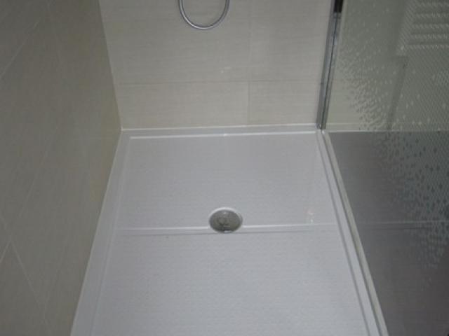 salle de bains équipée d'une grande douche